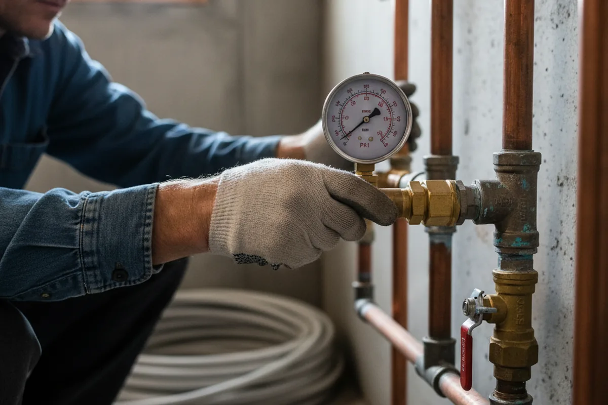 Pressure testing a repaired line during Water Line Repair in Cohoes